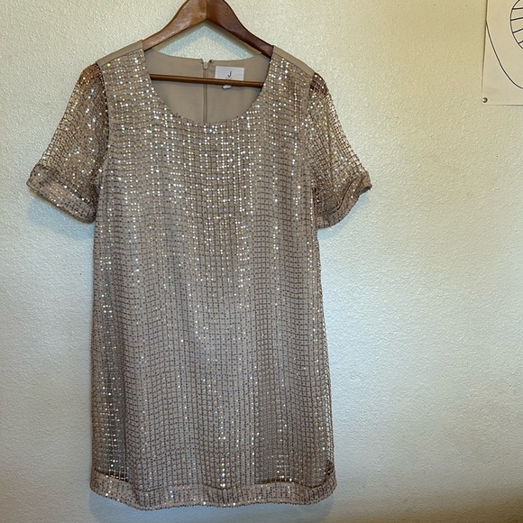 J.O.A. Women Dresses Mini, tunic style with small sequin squares size M - Picture 2 of 8